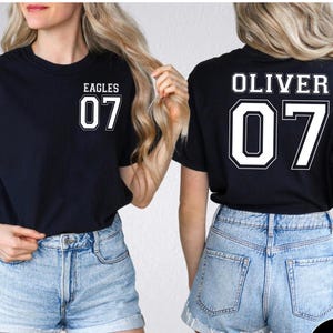 Customized Sports Shirt, Personalized Custom Tee, Name and Number, Customize Shirt, Sports Team Shirt, Dad Gift, Gift Idea, Your Own Writing image 1