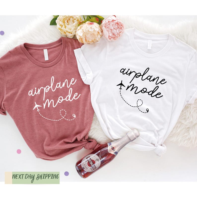 Airplane Mode Shirt , Airplane Shirt, Girls Group Trip T-Shirt, Travel Shirt, Adventurer Gift, Gift for Traveler , Airplane Mode, Vacation image 4