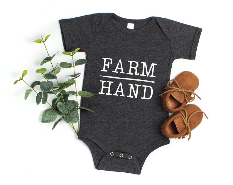 Farm Hand Kids Retro Shirt, Retro Natural Infant, Toddler Shirt, Youth & Adult Tee, Natural Shirt, Minimalist Farm Natural Bodysuit image 1