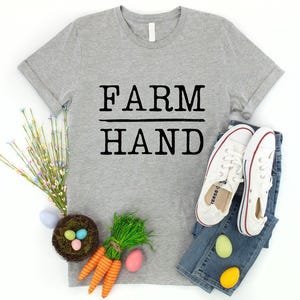 Farm Hand Kids Retro Shirt, Retro Natural Infant, Toddler Shirt, Youth & Adult Tee, Natural Shirt, Minimalist Farm Natural Bodysuit image 2