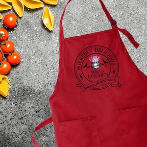 Kitchen Witch Apron,Womens Cooking Apron,Kitchen Witch Gift,Funny Halloween Apron With Pockets,Chef Gift,Halloween Kitchen,Halloween Gifts image 3