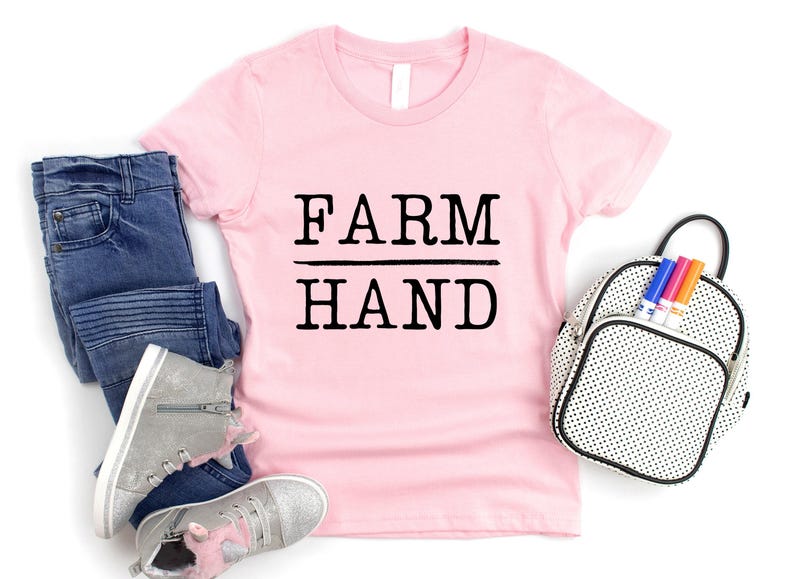 Farm Hand Kids Retro Shirt, Retro Natural Infant, Toddler Shirt, Youth & Adult Tee, Natural Shirt, Minimalist Farm Natural Bodysuit image 4