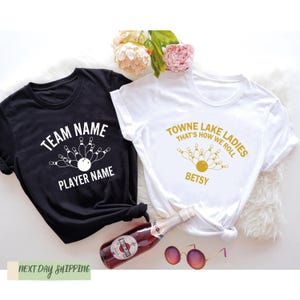 Custom Bowling Shirt, Bowling Team Shirt, Custom Tee, Personalized Bowling Shirt, Bowling Team Tee, Bowling Squad Shirt, Bowling Crew Shirt afbeelding 5