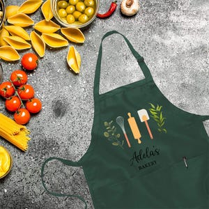 Customized Apron, Baking Apron, Baker Gift, Personalized Gift, Cute Apron For Women Men, Cute Cotton Apron, Printed Apron, Cookie Baker Gift image 3