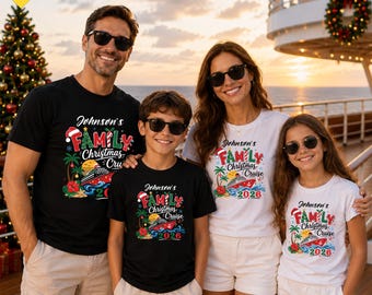 Personalized Christmas Family Cruise Comfort Colors T-Shirt, Cruisemas 2026 Matching Shirts, Custom Holiday Trip