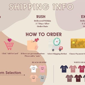 an info sheet describing how to order a t - shirt