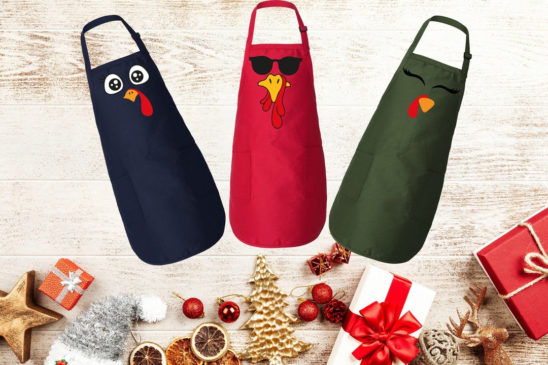 Cute Turkey Fall Thanksgiving Aprons, Personalized Thanksgiving Aprons