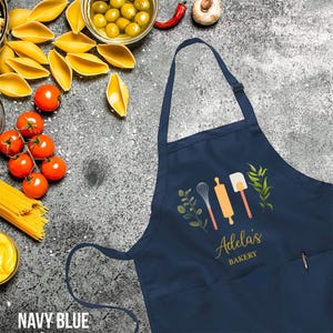 Customized Apron, Baking Apron, Baker Gift, Personalized Gift, Cute Apron For Women Men, Cute Cotton Apron, Printed Apron, Cookie Baker Gift image 1