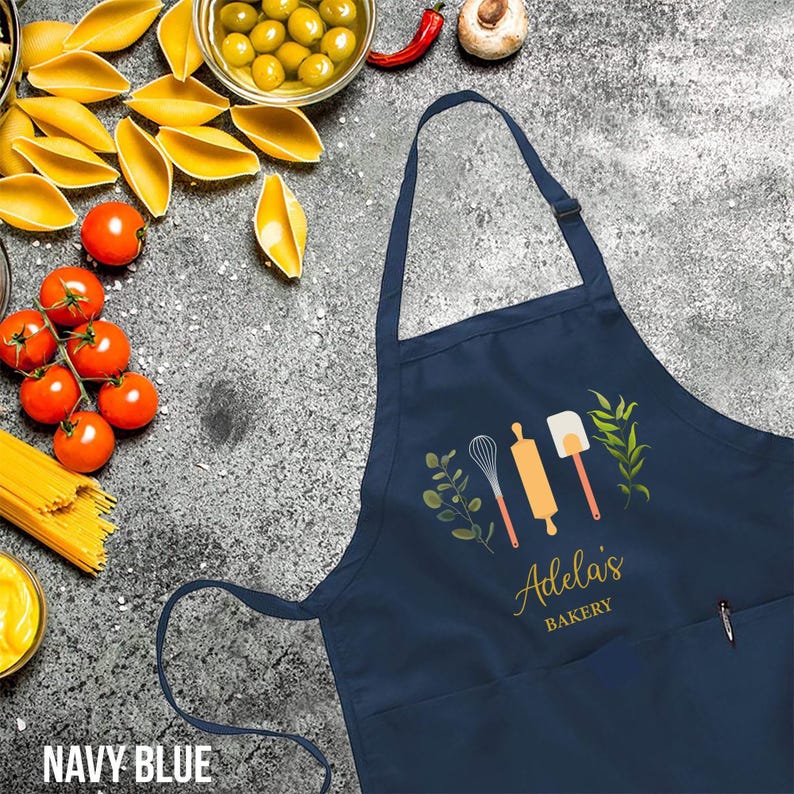 Customized Apron, Baking Apron, Baker Gift, Personalized Gift, Cute Apron For Women Men, Cute Cotton Apron, Printed Apron, Cookie Baker Gift image 1