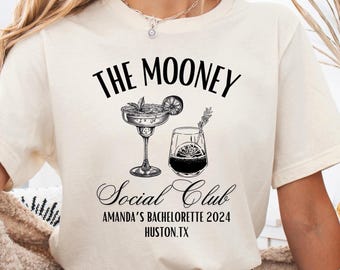 Luxury Bachelorette Party Shirts, Cocktail Social Club Shirt, Bridal Party Shirt, Custom Bachelorette Shirt, Personalized Bachelorette Shirt