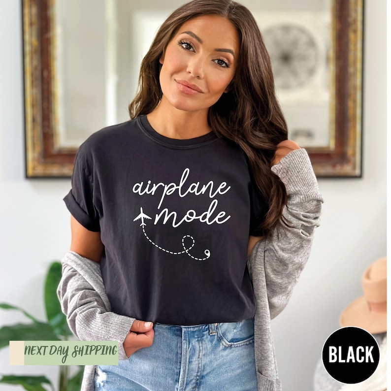 Airplane Mode Shirt , Airplane Shirt, Girls Group Trip T-Shirt, Travel Shirt, Adventurer Gift, Gift for Traveler , Airplane Mode, Vacation image 2