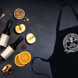 Kitchen Witch Apron,Womens Cooking Apron,Kitchen Witch Gift,Funny Halloween Apron With Pockets,Chef Gift,Halloween Kitchen,Halloween Gifts image 4