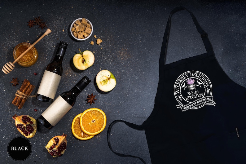 Kitchen Witch Apron,Womens Cooking Apron,Kitchen Witch Gift,Funny Halloween Apron With Pockets,Chef Gift,Halloween Kitchen,Halloween Gifts image 4