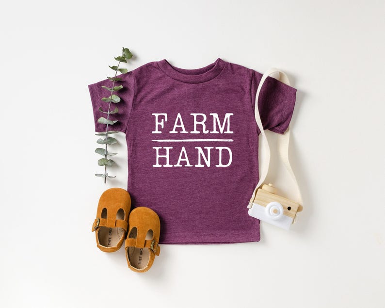 Farm Hand Kids Retro Shirt, Retro Natural Infant, Toddler Shirt, Youth & Adult Tee, Natural Shirt, Minimalist Farm Natural Bodysuit image 3