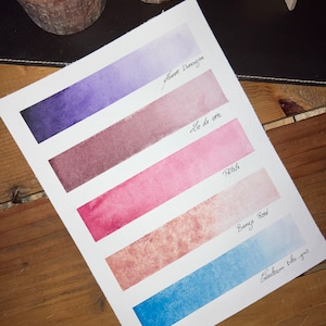 Aquarelles artisanales rose-violet image 1