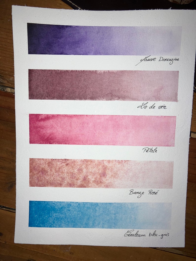 Aquarelles artisanales rose-violet image 2