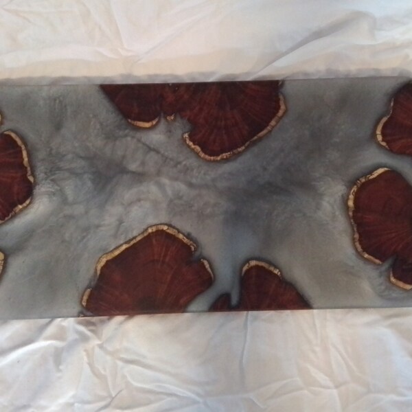 Burl Wood Resin Cutting Board Etsy