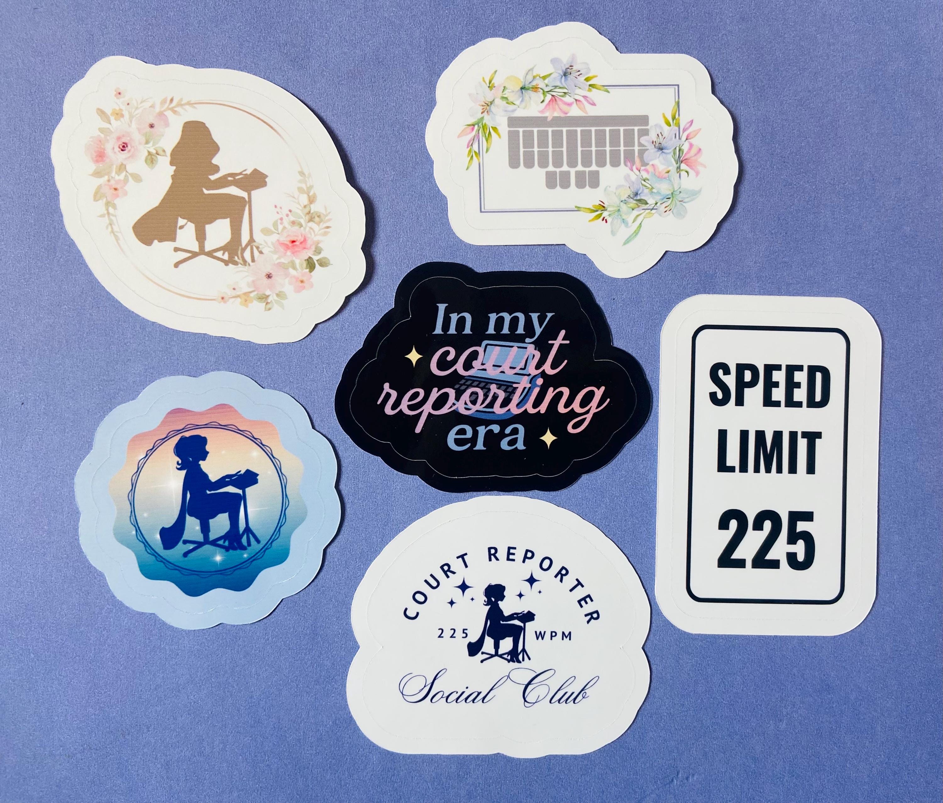Repoting Room Sticker Court Reporter Sticker Pack | Steno Laptop Stickers | Court Reporting ...