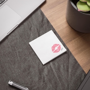 Kusjes plaknotities Lippen Post-It®-notitieblokken, XO Love Note Post-Its Valentijnsdag kantoor Notities Romantische plaknotities, hartmemo Geheime aanbidder