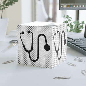 Stethoscope Note Cube | Medical Office Desk Notepad