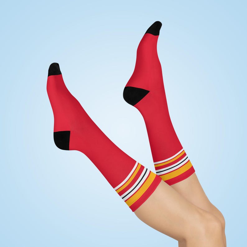 Kansas City Chiefs waaiersokken gewatteerde ronde sokken | Fankleding NFL-team afbeelding 1