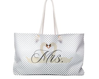 Borsa da weekend Mrs. Wedding, borsa da sposa Lovebirds, regalo Mrs. Wedding, regalo nuziale, borsa da viaggio per la luna di miele, borsa da sposa, regalo per gli sposi