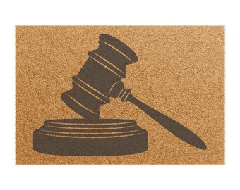 Felpudo, martillo de abogado, juez, abogado, regalo legal, alfombra divertida para decoración del hogar, regalo de abogado, regalo de inauguración de la casa