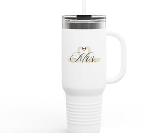 Taza de viaje para bodas de Mrs. Bridal, vaso para novia, vaso para bodas, regalo para recién casados, regalo favorito para despedida de soltera, 40 oz