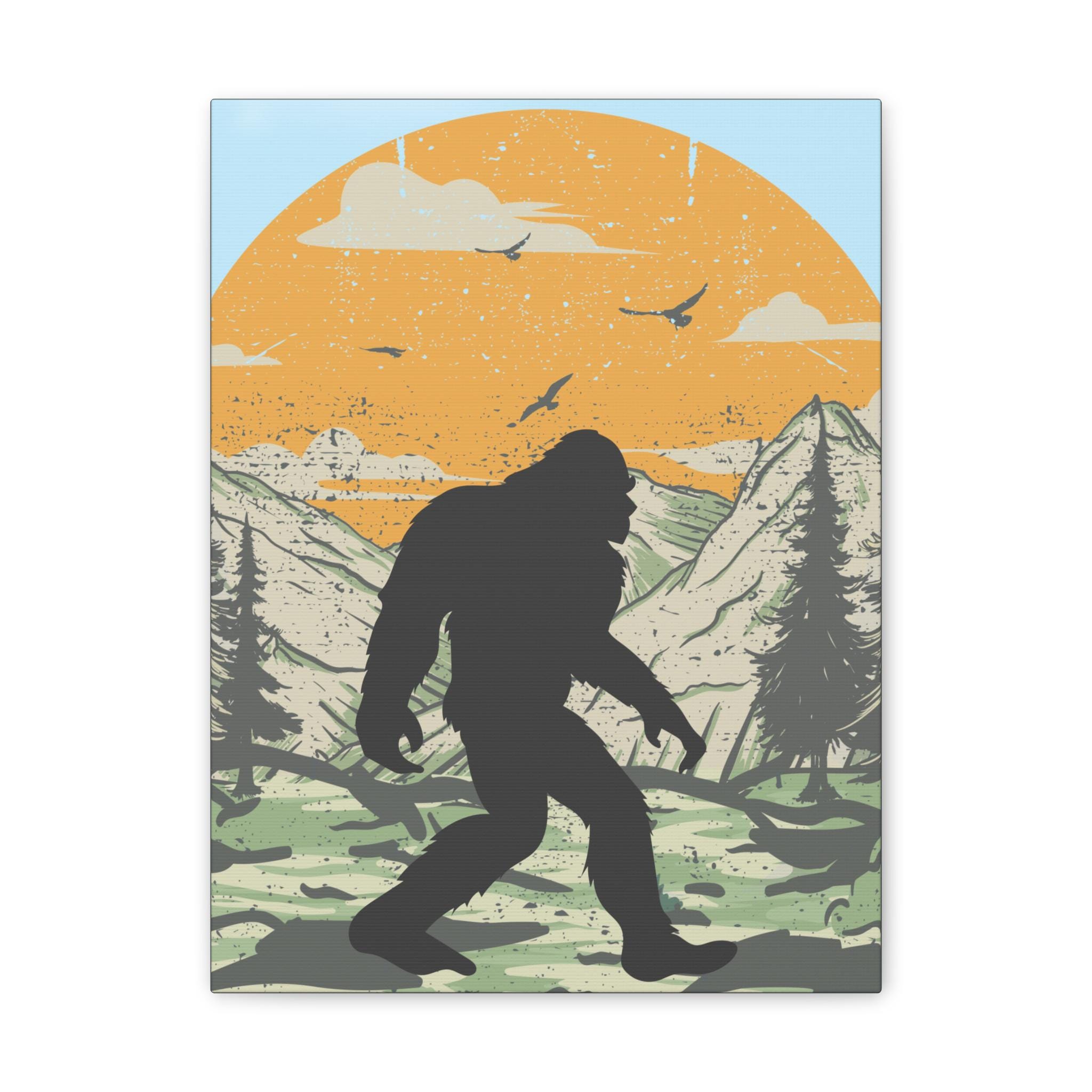 Canvas Stretched, Bigfoot Art, Sasquatch, Skunk Ape Canvas - Wall