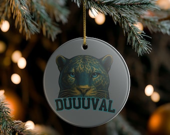 Ceramic Ornament, Jaguars Fan Ornament, Duuuval Stocking Stuffer, 904 Decoration, Jacksonville Jaguars Fan Gift, Duval County Swag, Jags