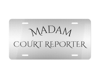 Matrícula personalizada de taquígrafa judicial / Matrícula de taquígrafa judicial