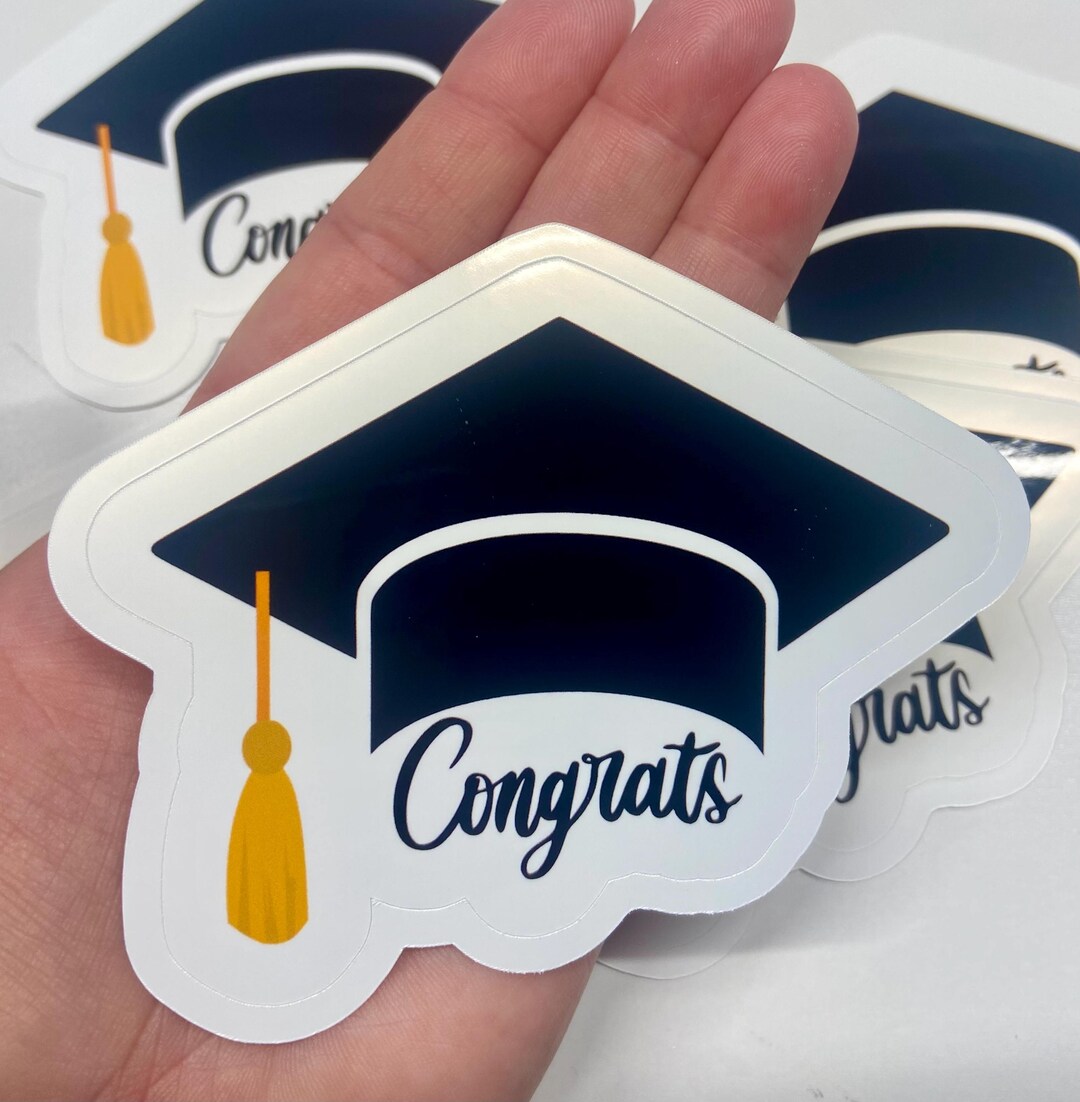 Congrats Grad Decal, Graduation Sticker, Graduate Laptop Decal - Etsy