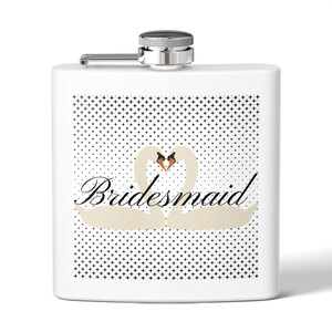 Bridesmaid Flask, Wedding Party Gift, Stainless Steel Flask 6oz - Bridal Shower Favor, Maid of Honor Proposal, Custom Engraved Flask,