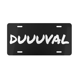 DUUUVAL Vanity Plate, Jacksonville Jaguars Fan Gift, Car Accessories, Football Decor,