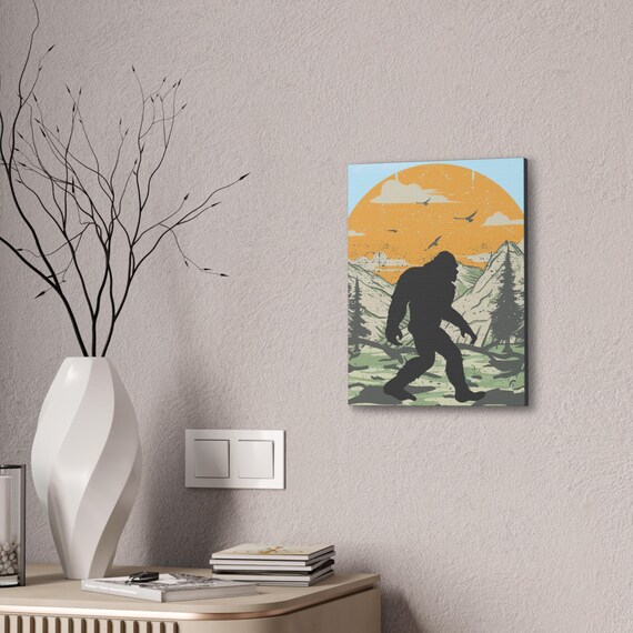 Canvas Stretched, Bigfoot Art, Sasquatch, Skunk Ape Canvas - Wall