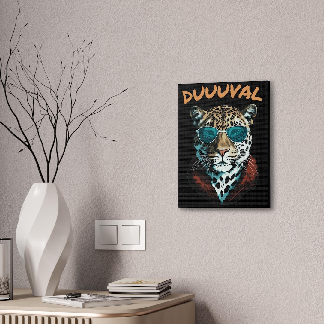 アンティークアニマルデカールウォールプラーク Duuuval Canvas Wall Art - Retro Animal Decor, Jags Duval County
