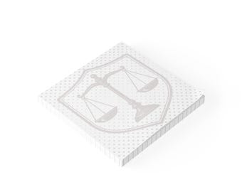 Weegschaal Post-it Notitieblokken | Notities juridische schalen wet, schalen van justitie kantoordecor, geschenk rechter, rechtenstudentenbalie