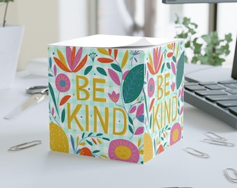 Motivational Note Cube, Be Kind Gift, Designer Office Stationery, Inspirational Desk Decor, Positive Message Sticky Notes, Encouragement