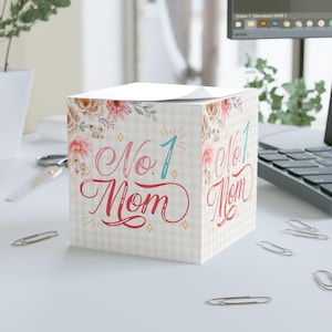 Cubo de notas para mamá, regalo para el Día de la Madre, el mejor regalo para mamá, la mamá número uno, regalo de cumpleaños, la mejor mamá del mundo, cubo de agradecimiento para mamá
