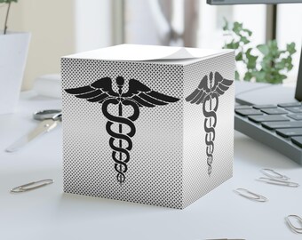 Läkaranteckningskub, RX, Läkares skrivbordsdekor, Kontorsmaterial för sjukvård, Patientpåminnelseblock, Receptblockhållare