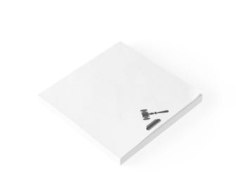 Post-it®-notitieblokken met juridisch thema, hamerstickers, kantoorartikelen van de rechter, rechtenstudent cadeau, herinneringsblokken rechtszaal, notitieblok advocaat