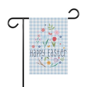 Garden Flag, Easter Yard Decor, Spring Garden Banner, Outdoor Springtime Flag, Happy Easter Banner