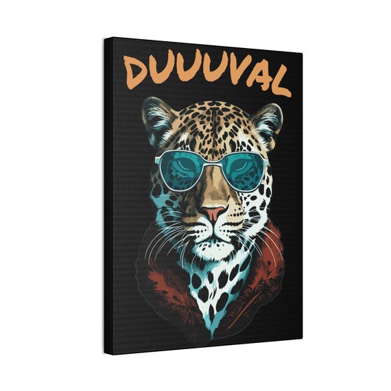 Duuuval Canvas Wall Art - Retro Animal Decor, Jags Duval County