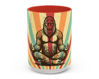 Meditating Bigfoot Mug | Funny Sasquatch Coffee Cup  Big Foot Gift Yeti Mug