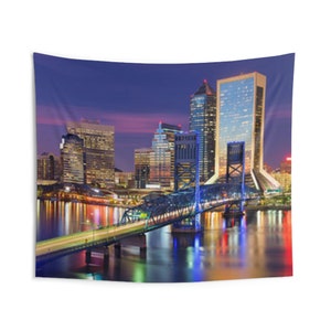 Indoor Wall Tapestry Jacksonville Skyline II