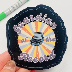 Guardian of the Record Sticker, Stenography Sticker, Retro Steno Machine, Laptop Court Reporter, Court Reporting Sticker, Steno Must-Have!