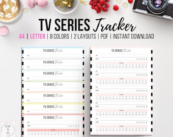 Episode Tracker Printable, A4, Letter, Television Journal, TV Show Tracker, Season and Episode Watch List, TV Series Tracker, Drama Series