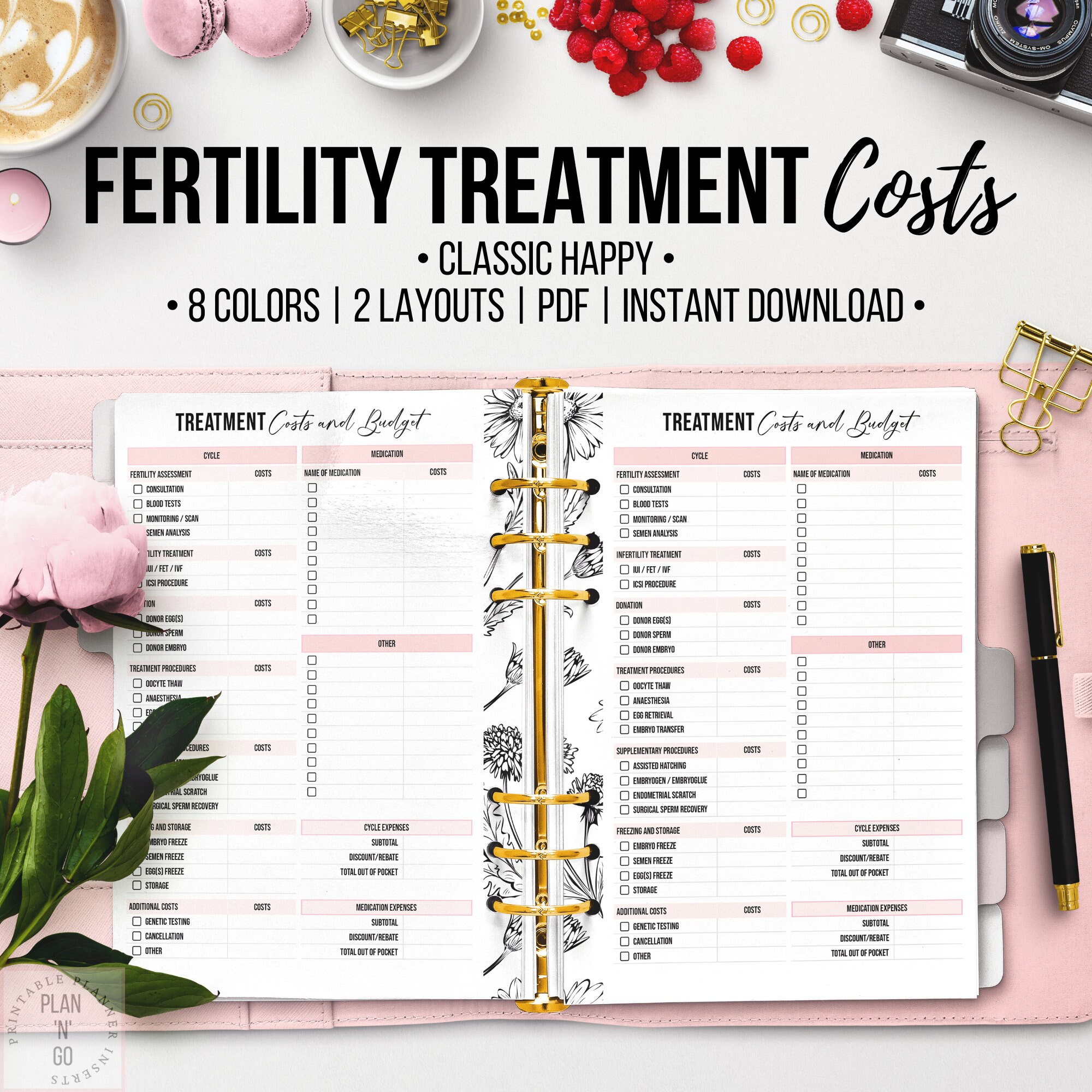 Printable IVF Planner Insert, Fertility Spending Record, IVF Expense ...