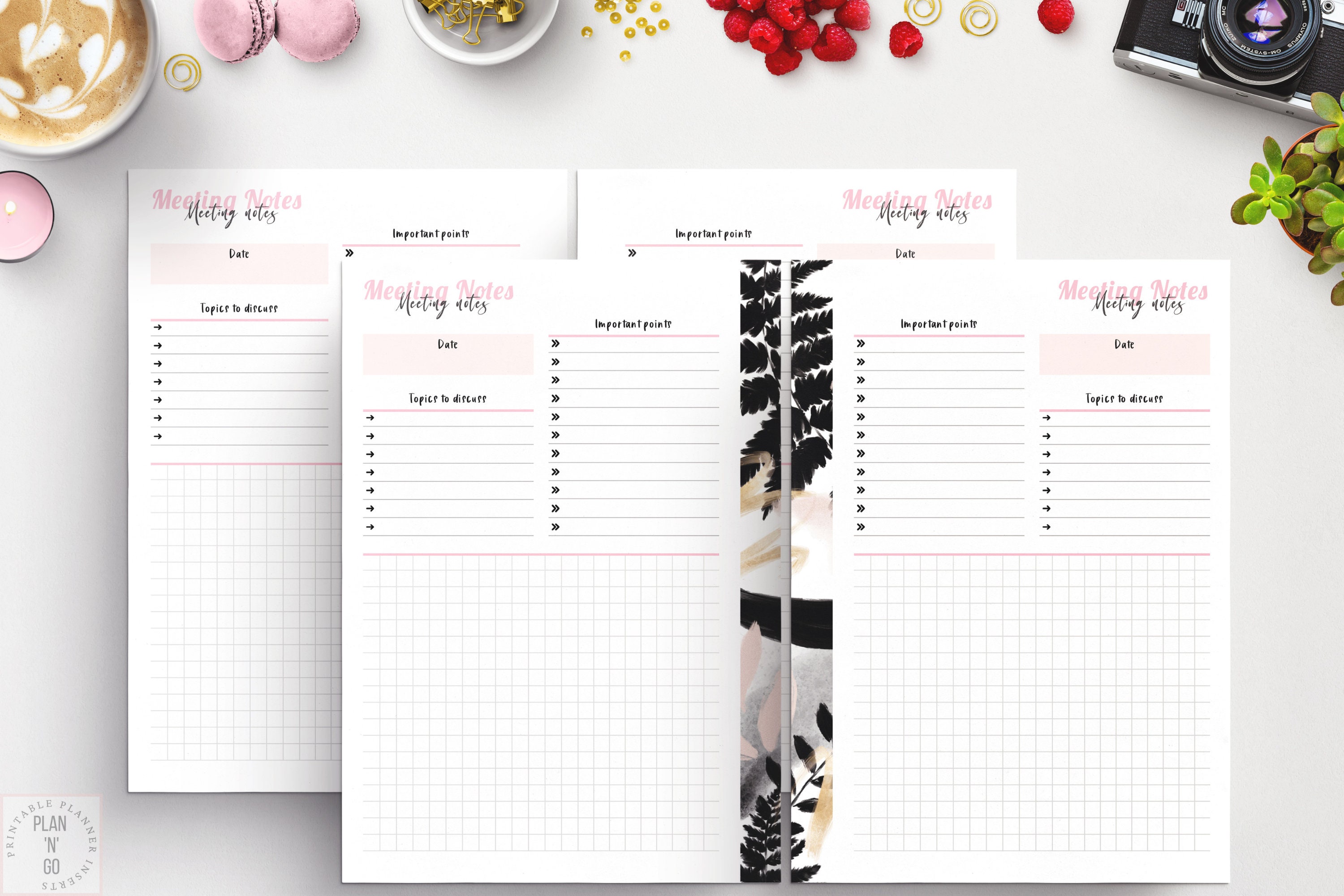 Meeting Notes, Printable Office Planner, Meeting Template, Office Task Planner, Note Taking ...