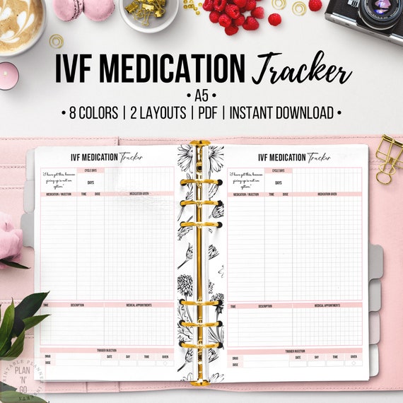 Buy IVF Medication Tracker, IVF Medication Organizer, IVF Journal,  Conception Organizer, Trying to Conceive, Stimulation Monitoring, A5 Online  in India 